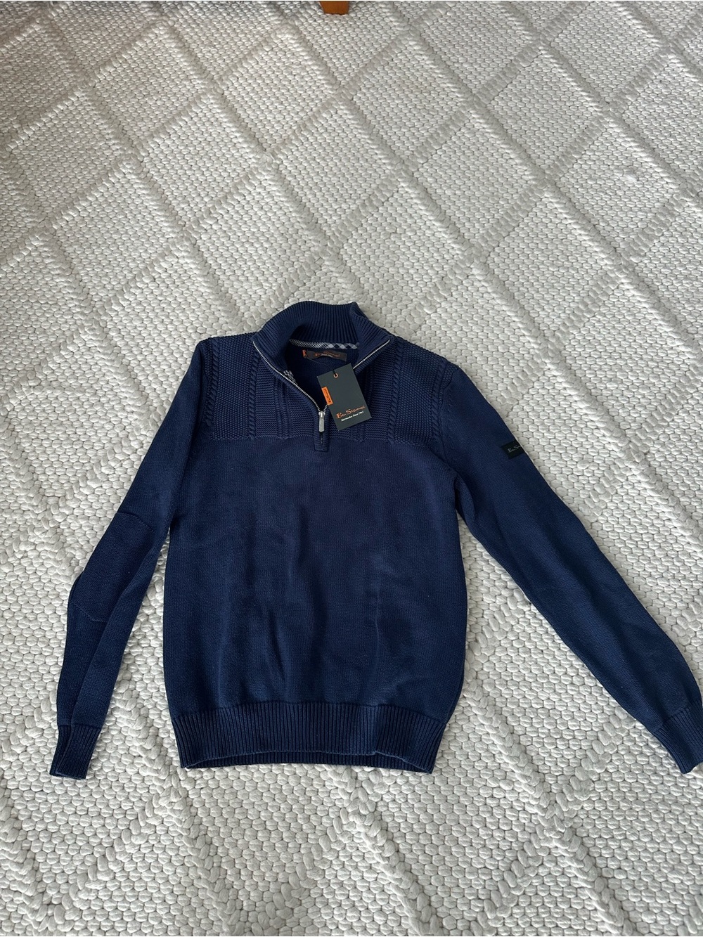 Ben Sherman Navy Half-Zip Knit Sweater